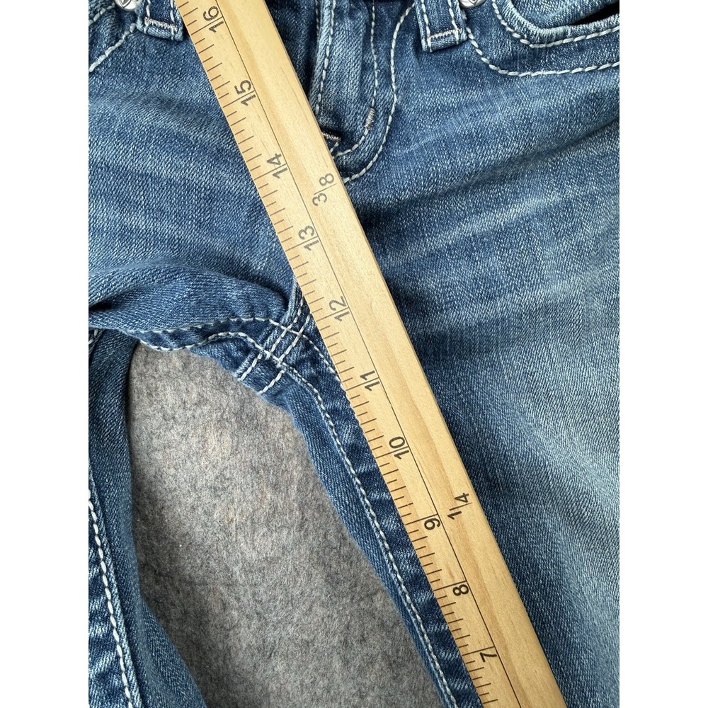 Miss Me Girls Stretch Embellished Bermuda Blue Denim Jean Shorts Size 14 JK5415M - Picture 3 of 9